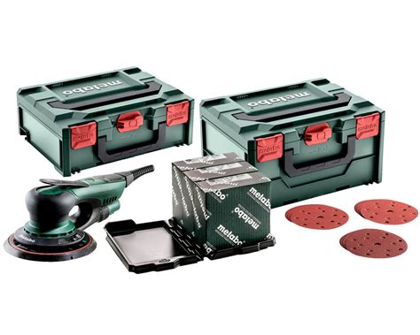 Detailný pohľad na excentrickú brúsku Metabo SXE 150-5.0 BL SET
