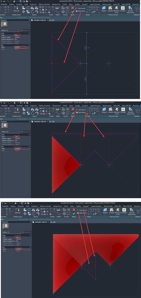 Ukážka 3D modelu strechy s plánom spádovania
