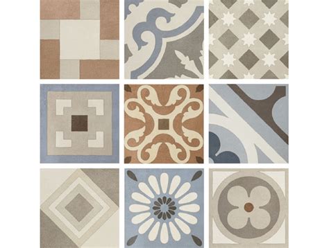 Ukážka rôznych vzorov retro dlažby