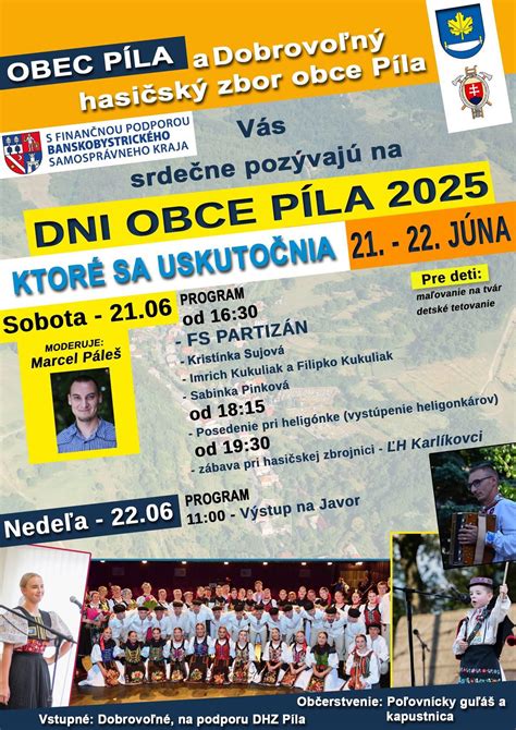 Miestni organizátori a sponzori Dní obce Rimavská Píla