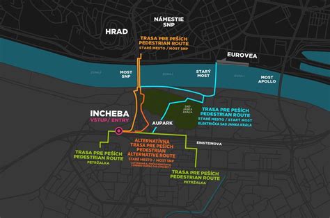 mapa obchádzkových trás v meste