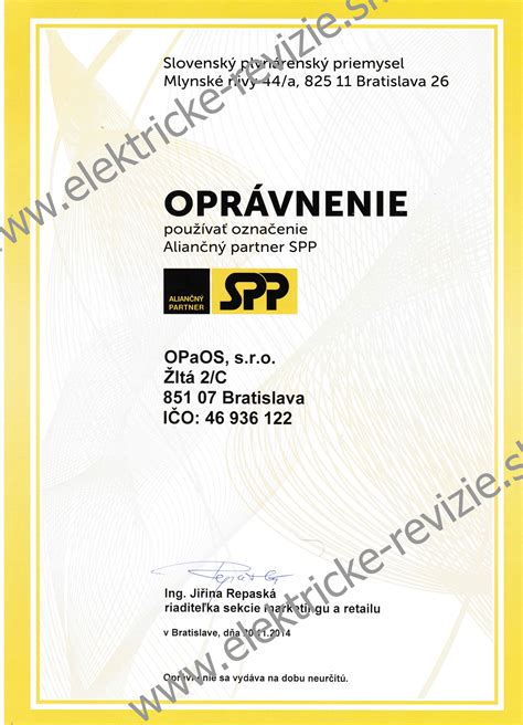 Certifikát o odbornej prehliadke a skúške elektroinštalácie (revízna správa)