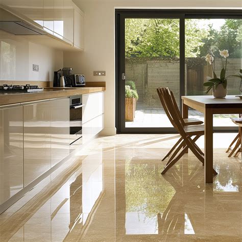 Čierna lesklá dlažba v modernom interiéri