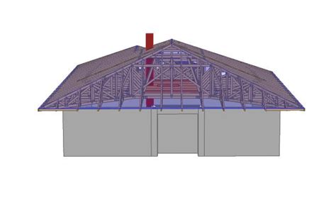 vizualizácia moderného väzníkového krovu na rodinnom dome